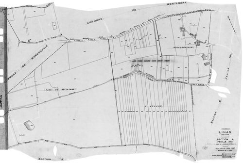 LINAS. -Cadastre révisé pour 1947 : plan du tableau d'assemblage, plans de la section A 1ère feuille, idem 2ème feuille, idem 3ème feuille, section B 1ère feuille, idem 2ème feuille, idem 3ème feuille, idem 4ème feuille, idem 5ème feuille, section C 1ère 