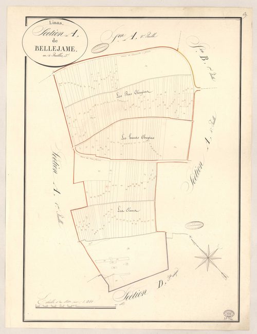 LINAS. - Section A : Bellejame, 3e feuille. 