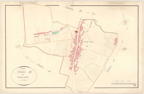 LINAS. - Section B : Village (le), 2e feuille. 