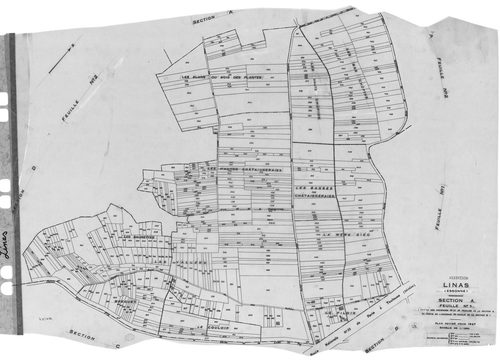 LINAS. -Cadastre révisé pour 1947 : plan du tableau d'assemblage, plans de la section A 1ère feuille, idem 2ème feuille, idem 3ème feuille, section B 1ère feuille, idem 2ème feuille, idem 3ème feuille, idem 4ème feuille, idem 5ème feuille, section C 1ère 