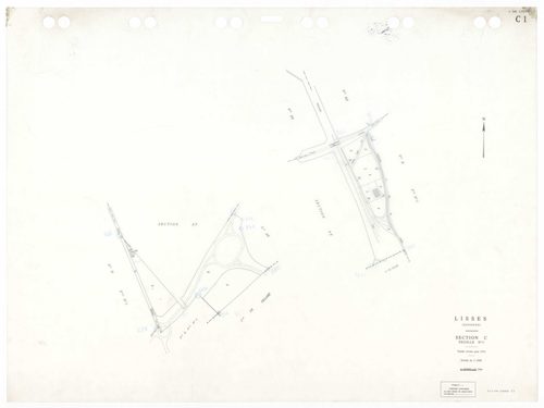 LISSES, plans minutes de conservation : tableau d'assemblage,1934, Ech. 1/10000, tableau d'assemblage 1,1934, Ech. 1/5000, tableau d'assemblage 2, 1934, Ech. 1/5000 ; plans des sections C1, D1, D2, E2, E3, 1934, Ech. 1/2500, sections B1, B2, D3, D4, 1934,