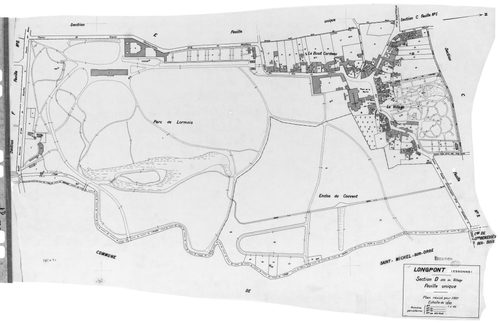 LONGPONT-SUR-ORGE. - Cadastre révisé pour 1937 : plan du tableau d'assemblage, plans de la section A Villebouzin 1ère feuille, idem 2ème feuille, section B le Mesnil 1ère feuille, idem 2ème feuille, section C les Près Neufs 1ère feuille, idem 2ème feuille