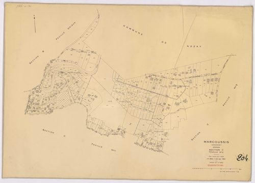MARCOUSSIS. - Plan révisé pour 1939 : plans du tableau d'assemblage ; plan révisé pour 1939, à jour pour 1976 : plan du tableau d'assemblage ; plan révisé pour 1939, à jour pour 1980 (3ème, 4ème édition) : plans des sections A, B dite du Grand parc, C dit