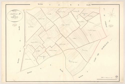 MENNECY. - Section B : Verville (la), 1ère feuille. 