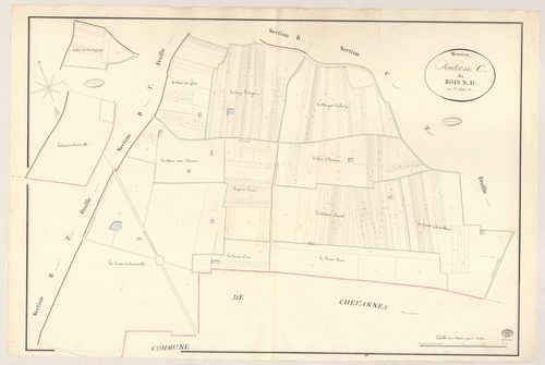 MENNECY. - Section C : Bois Notre-Dame (le), 1ère feuille. 