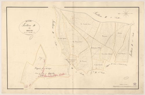 MEREVILLE. - Section D : Bourg (le), 1ère feuille. 