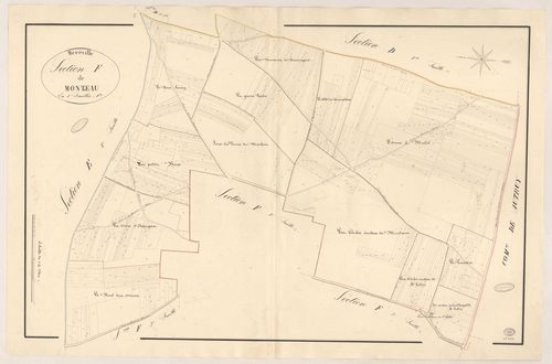 MEREVILLE. - Section F : Montreau, 1ère feuille. 