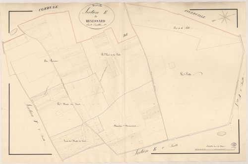 MEREVILLE. - Section E : Menessard, 1ère feuille. 