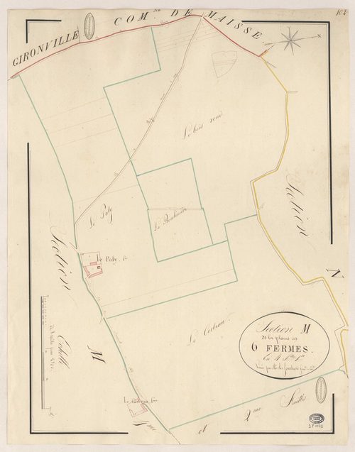 MILLY-LA-FORET. - Section M : Plaine des six fermes (la), 1ère feuille. 