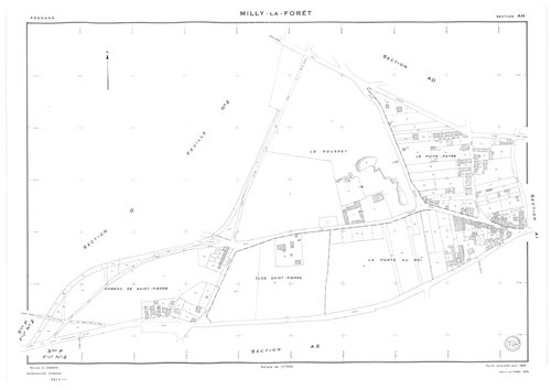 MILLY-LA-FORET. - Cadastre de 1815 mis à jour pour 1969 : plans de la section F 1ère feuille, idem 2ème feuille, idem 3ème feuille ; cadastre renouvelé pour 1953 : plans de la section Y, section Z ; cadastre renouvelé pour 1969 : plans de la section AD, s