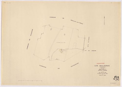 MOLIERES (LES). - Cadastre révisé pour 1937, à jour pour 1976 (2ème, 3ème édition) : plans du tableau d'assemblage, des sections A, B, C dite d'Armenon, D, E dite de Nervilliers, F, G dite des Molières et H dite de la Cocquetière ; cadastre révisé pour 19