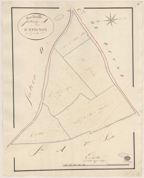 MONDEVILLE. - Section A : Bois d'Epignon (le), 1ère feuille. 