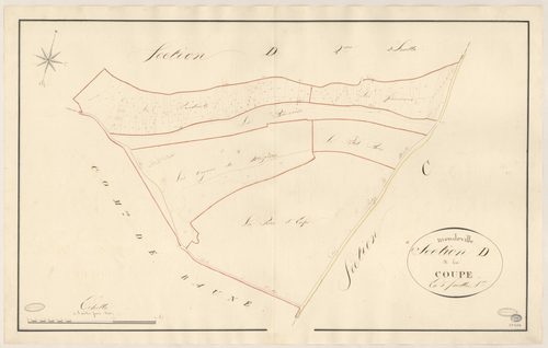 MONDEVILLE. - Section D : Coupe (la), 1ère feuille. 