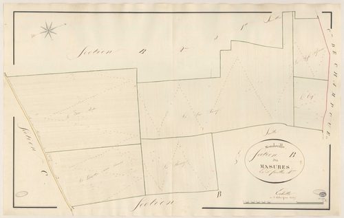 MONDEVILLE. - Section B : Masures (les), 4e feuille. 