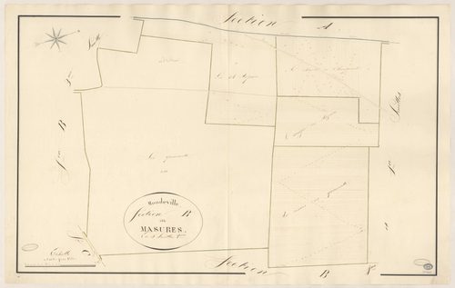 MONDEVILLE. - Section B : Masures (les), 2e feuille. 