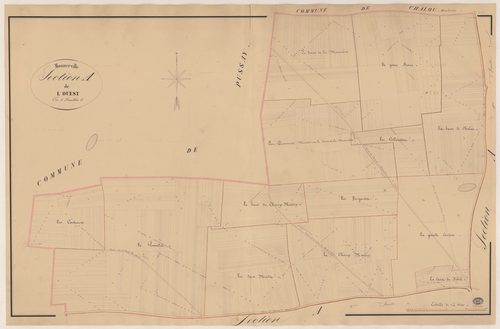 MONNERVILLE. - Section A : Ouest (l'), 2e feuille. 
