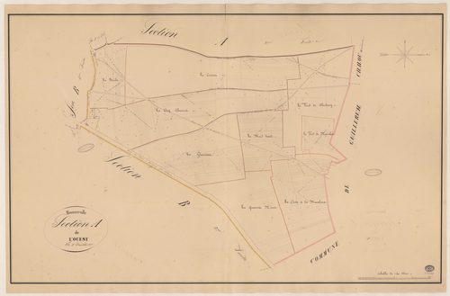 MONNERVILLE. - Section A : Ouest (l'), 1ère feuille. 