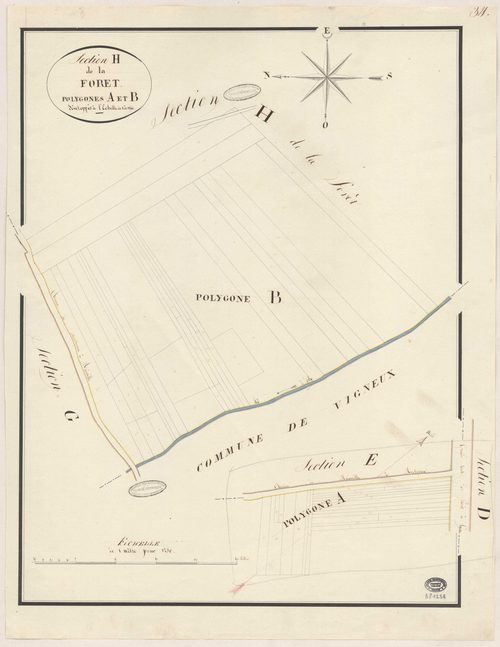 MONTGERON. - Section H : Forêt (la), 2e feuille. 