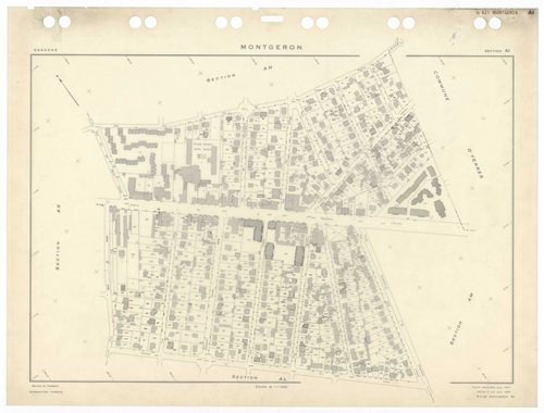 MONTGERON, plans minutes de conservation : tableaux d'assemblage et tableau d'assemblage TAru,1971, Ech. 1/5000 ; plans des sections AB, AC, AD, AE, AH, AI, AK, AL, Aman, AN, AO, AP, AR, AS, AT, AV, AW, AX, AY, 1971, Ech. 1/1000, section AM, 1971, Ech. 1/