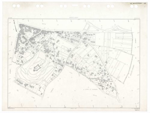 MONTLHERY, plans minutes de conservation : tableau d'assemblage,1938, Ech. 1/5000 ; plans des sections AA, AK, AL, AM, AN, 1997, Ech. 1/1000, sections AB, AC, AD, AE, AH, AI, 1999, Ech. 1/0,001. Polyester. N et B. Dim. 105 x 80 cm [12 plans]. 