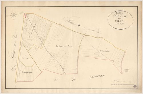 MONTLHERY. - Section B : Ville (la), 2e feuille. 