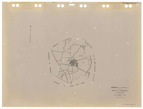 NAINVILLE-LES-ROCHES, plans minutes de conservation : tableau d'assemblage,1933, Ech. 1/10000 ; plans des sections AU, B1, CU, 1933, Ech. 1/2500, sections B2, 1933, Ech. 1/1250, sections ZA, ZB, 1962, Ech. 1/2000. Polyester. N et B. Dim. 105 x 80 cm [8 pl