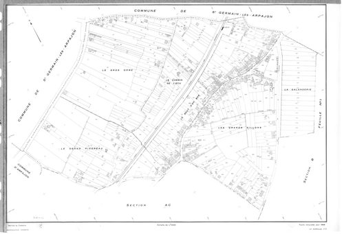 NORVILLE (LA). - Cadastre de 1820 mis à jour pour 1959 : plans de la section B 1ère feuille, idem 2ème feuille, section C ; cadastre renouvelé pour 1959 : plans de la section AB, section AC, section AD, section AE, section AH, section ZA, [9 plans]. 