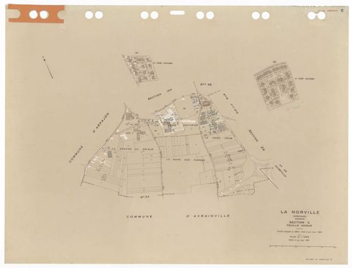 NORVILLE (LA), plans minutes de conservation : tableau d'assemblage,1959, Ech. 1/10000 ; plans des sections ZA, 1955, Ech. 1/2000, sections Cu, B1, B2, 1959, Ech. 1/2500, sections AB, AC, AD, AE, AH, 1959, Ech. 1/1000, sections AI, AK, 2005, Ech. 1/0,001.