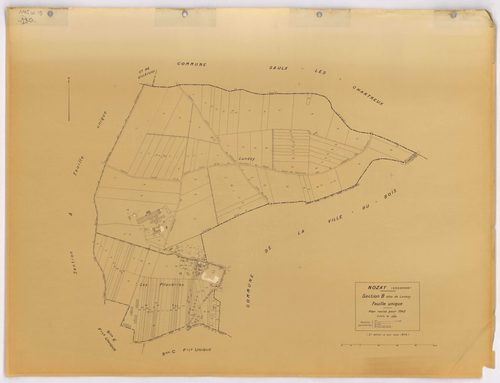 NOZAY. - Plan révisé pour 1942, à jour pour 1975 (2ème édition) : plans du tableau d'assemblage, des sections B dite de Lunézy, C et E ; plan révisé pour 1942, à jour pour 1978 (3ème édition) : plans des sections A dite de Villarceaux, D dite du Long réag
