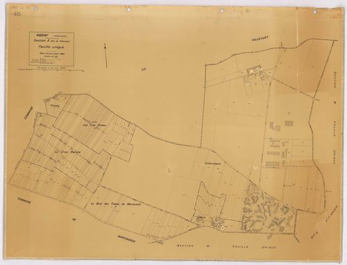 NOZAY. - Plan révisé pour 1942, à jour pour 1975 (2ème édition) : plans du tableau d'assemblage, des sections B dite de Lunézy, C et E ; plan révisé pour 1942, à jour pour 1978 (3ème édition) : plans des sections A dite de Villarceaux, D dite du Long réag