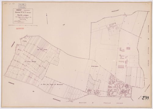NOZAY. - Plan révisé pour 1942, à jour pour 1975 (2ème édition) : plans du tableau d'assemblage, des sections B dite de Lunézy, C et E ; plan révisé pour 1942, à jour pour 1978 (3ème édition) : plans des sections A dite de Villarceaux, D dite du Long réag