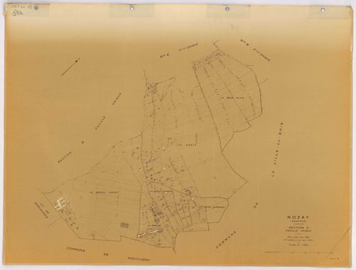NOZAY. - Plan révisé pour 1942, à jour pour 1975 (2ème édition) : plans du tableau d'assemblage, des sections B dite de Lunézy, C et E ; plan révisé pour 1942, à jour pour 1978 (3ème édition) : plans des sections A dite de Villarceaux, D dite du Long réag