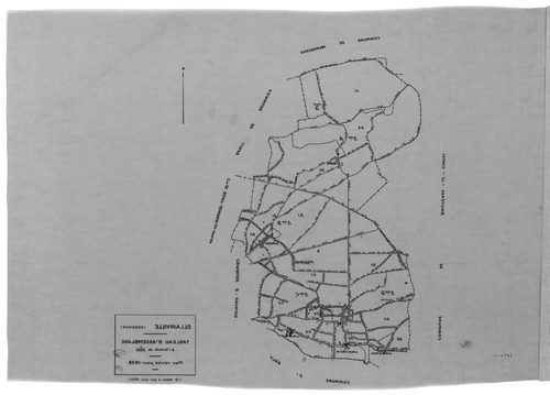 OLLAINVILLE. - Cadastre révisé pour 1938 : plan du tableau d'assemblage , plans de la section A les Bois 1ère feuille, idem 2ème feuille, idem 3ème feuille, section B la Roche 1ère feuille, idem 2ème feuille, section C l'Est 1ère feuille, idem 2ème feuill