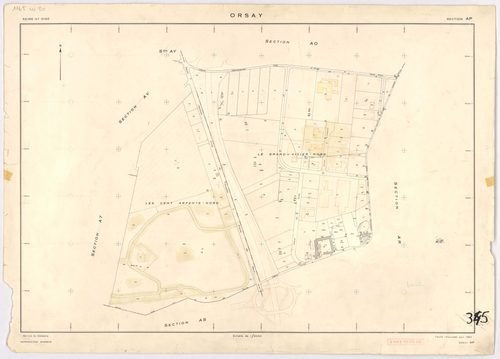 ORSAY. - Feuille renouvelée pour 1964 : plans du tableau d'assemblage, des sections AL, AO, AP, AR, AS, AW, AX, AZ. [9 plans]. 