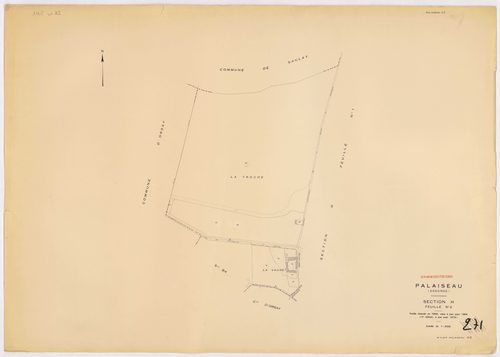 PALAISEAU. - Cadastre révisé pour 1965 : plan du tableau d'assemblage ; feuille renouvelée pour 1961 [remembrement partiel], à jour pour 1978 : plan de la section Y ; feuille renouvelée pour 1965, à jour pour 1978 (3ème, 4ème édition) : plans des sections