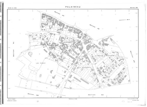 PALAISEAU. - Cadastre révisé (sans date) : plan du tableau d'assemblage ; cadastre de 1809 mis à jour pour 1965 : plans de la section H 1ère feuille, idem 2ème feuille, section I ; cadastre renouvelé pour 1961 : plans de la section Y, section Z ; cadastre