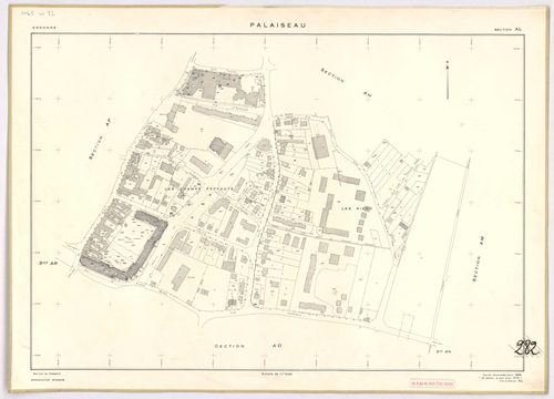 PALAISEAU. - Cadastre révisé pour 1965 : plan du tableau d'assemblage ; feuille renouvelée pour 1961 [remembrement partiel], à jour pour 1978 : plan de la section Y ; feuille renouvelée pour 1965, à jour pour 1978 (3ème, 4ème édition) : plans des sections