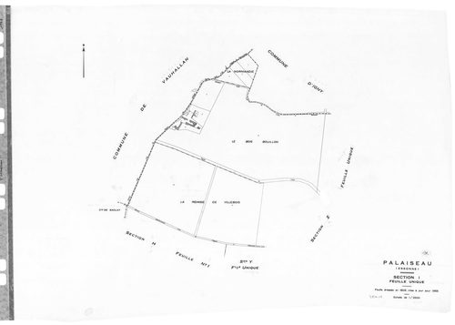 PALAISEAU. - Cadastre révisé (sans date) : plan du tableau d'assemblage ; cadastre de 1809 mis à jour pour 1965 : plans de la section H 1ère feuille, idem 2ème feuille, section I ; cadastre renouvelé pour 1961 : plans de la section Y, section Z ; cadastre
