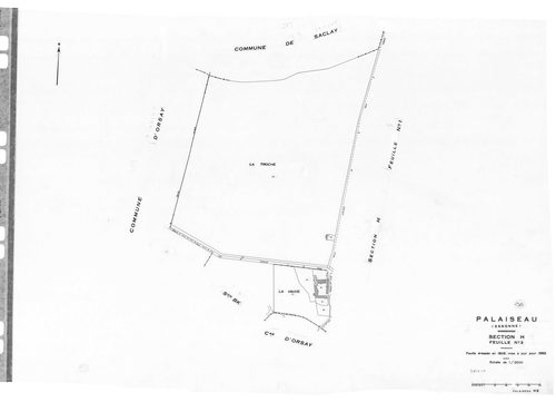 PALAISEAU. - Cadastre révisé (sans date) : plan du tableau d'assemblage ; cadastre de 1809 mis à jour pour 1965 : plans de la section H 1ère feuille, idem 2ème feuille, section I ; cadastre renouvelé pour 1961 : plans de la section Y, section Z ; cadastre
