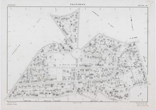 PALAISEAU, plans minutes de conservation : tableau d'assemblage,1965, Ech. 1/1000 ; plans des sections Y1, Y2, Z, 1961, Ech. 1/2000, sections AB, AC, AD, , AD, AE, AH, AI, AK, AL, AM, AN, AO, AP, AR, AS, AT, AV, AW, AX, AY, AZ, BC, BD, BE, BH, BI, BK, 196