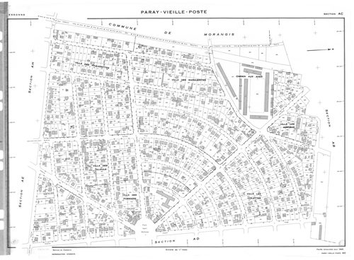PARAY-VIEILLE-POSTE. - Cadastre révisé pour 1969 : plan du tableau d'assemblage ; cadastre renouvelé pour 1969 : plans de la section AB; section AC, section AD, section AE, section AH, [6 plans]. 