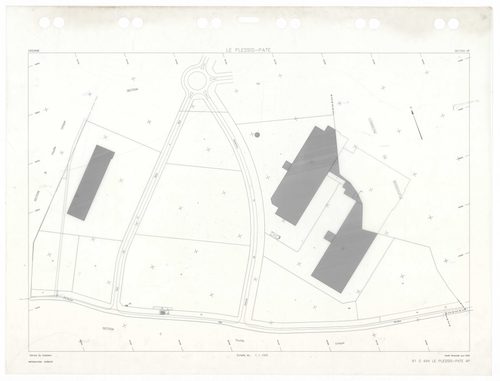 PLESSIS-PATE (LE), plans minutes de conservation : tableau d'assemblage,1935, Ech. 1/5000 ; plans des sections Bu, Cu, A1, D3, 1935, Ech. 1/2500, sections A2, D1, D2, 1935, Ech. 1/1250, sections AB, AC, AD, 1981, Ech. 1/1000, sections AK, AO, AP, 2000, Ec