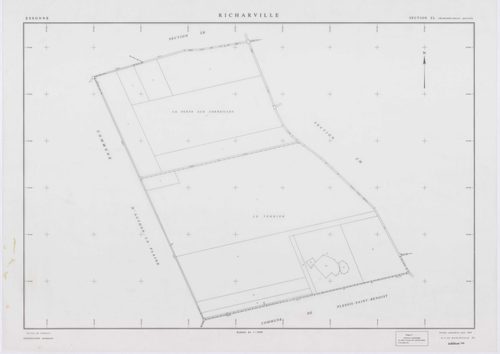 RICHARVILLE, plans minutes de conservation : tableau d'assemblage, 1932, Ech. 1/5000 ; plans des section A1, 1932, Ech. 1/2500, section A4, 1932, Ech. 1/1250, section ZD, 1961, Ech. 1/2000, sections ZI, ZK, ZL, ZM, ZN, ZO, ZP, ZR, 1994, Ech. 1/2000. Polye
