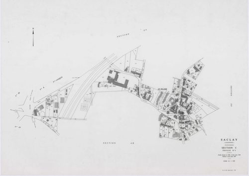 SACLAY, plans minutes de conservation : tableau d'assemblage,1934, Ech. 1/10000 ; plans des sections A1, C2, 1934, Ech. 1/1250, sections A2, A3, B, D, F1, F2, G, H, 1934, Ech. 1/2500, sections ZS, ZT, ZU, ZV, ZW, ZX, ZY, 1961, Ech. 1/2000, section AB, 198