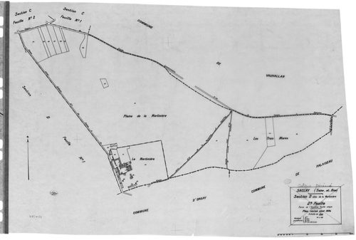 SACLAY. - Cadastre révisé pour 1934 : plan du tableau d'assemblage, plans de la section A Villerats 1ère feuille, idem 2ème feuille, idem 3ème feuille, section B l'Etang, section C la Village 2ème feuille, section D la Martinière 1ère feuille, idem 2ème f