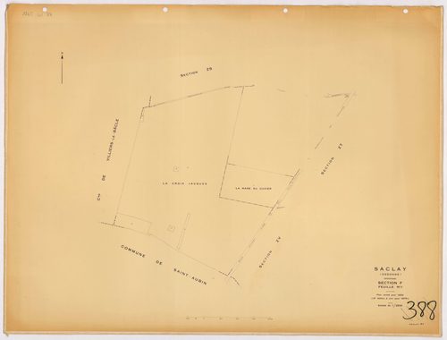 SACLAY. - Plan révisé pour 1934, à jour pour 1976 (3ème, 4 ème édition) : plans du tableau d'assemblage, des sections A (feuilles 1-3), B, C (feuille 2), D, F (feuilles 1-2), G et H ; plan révisé pour 1934, à jour pour 1983 (5ème édition) : plans des sect