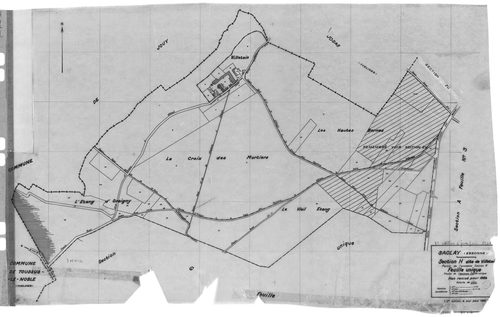 SACLAY. - Cadastre révisé pour 1934 : plan du tableau d'assemblage, plans de la section A Villerats 1ère feuille, idem 2ème feuille, idem 3ème feuille, section B l'Etang, section C la Village 2ème feuille, section D la Martinière 1ère feuille, idem 2ème f