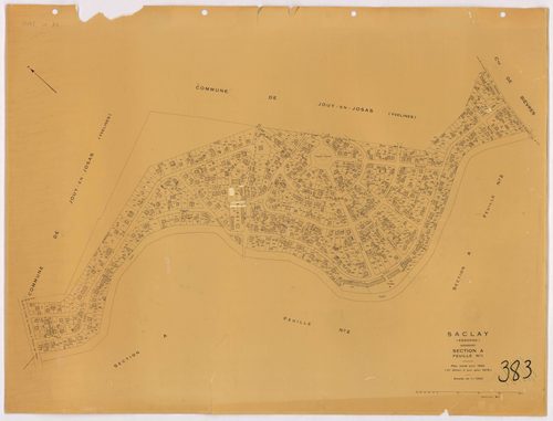 SACLAY. - Plan révisé pour 1934, à jour pour 1976 (3ème, 4 ème édition) : plans du tableau d'assemblage, des sections A (feuilles 1-3), B, C (feuille 2), D, F (feuilles 1-2), G et H ; plan révisé pour 1934, à jour pour 1983 (5ème édition) : plans des sect