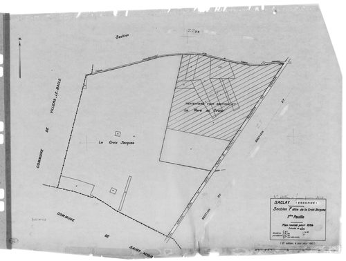 SACLAY. - Cadastre révisé pour 1934 : plan du tableau d'assemblage, plans de la section A Villerats 1ère feuille, idem 2ème feuille, idem 3ème feuille, section B l'Etang, section C la Village 2ème feuille, section D la Martinière 1ère feuille, idem 2ème f