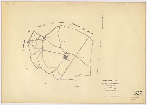 SAINT-AUBIN. - Plan révisé pour 1933 : plans du tableau d'assemblage, des sections A dite du Mesnil-Blondel, B dite de la mare au vivier et C dite du village ; plan révisé pour 1933, à jour pour 1968 (2ème édition) : plan de la section C dite du village ;